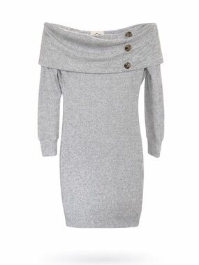 Derek Heart Off-Shoulder Sweater Dress | Cozy Chic | SIZE SMALL